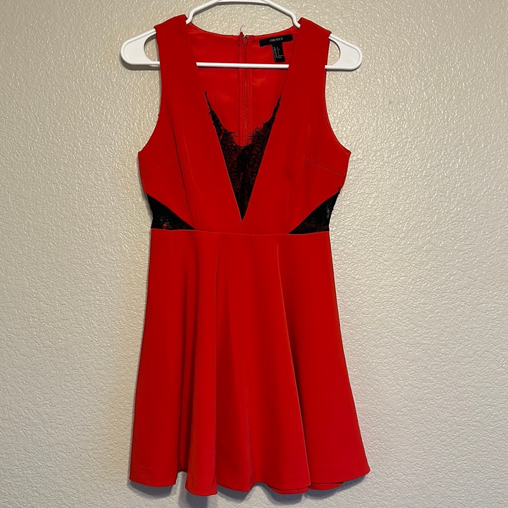 Red and Black Skater Dress